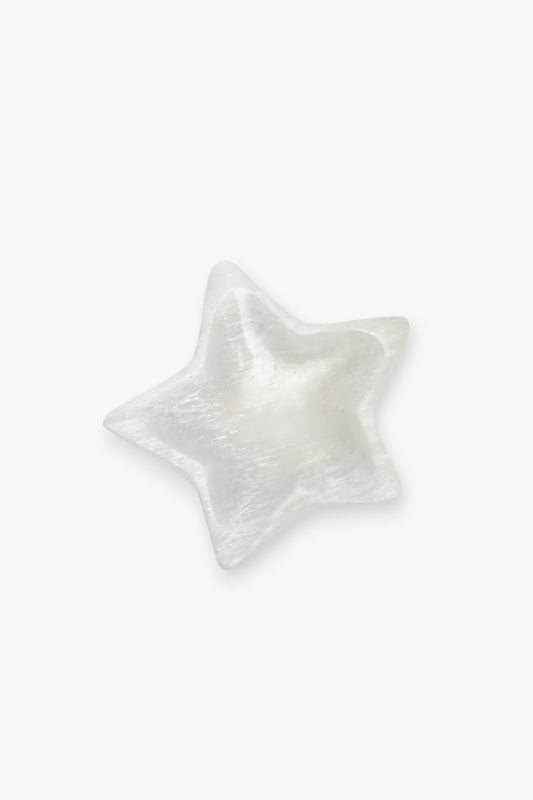 Selenite Star and Moon